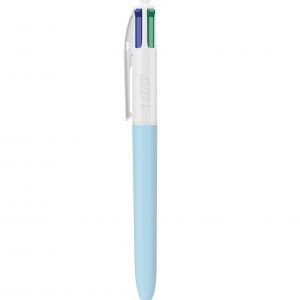 Bic 4 couleurs personnalisé Punch Bleu pastel